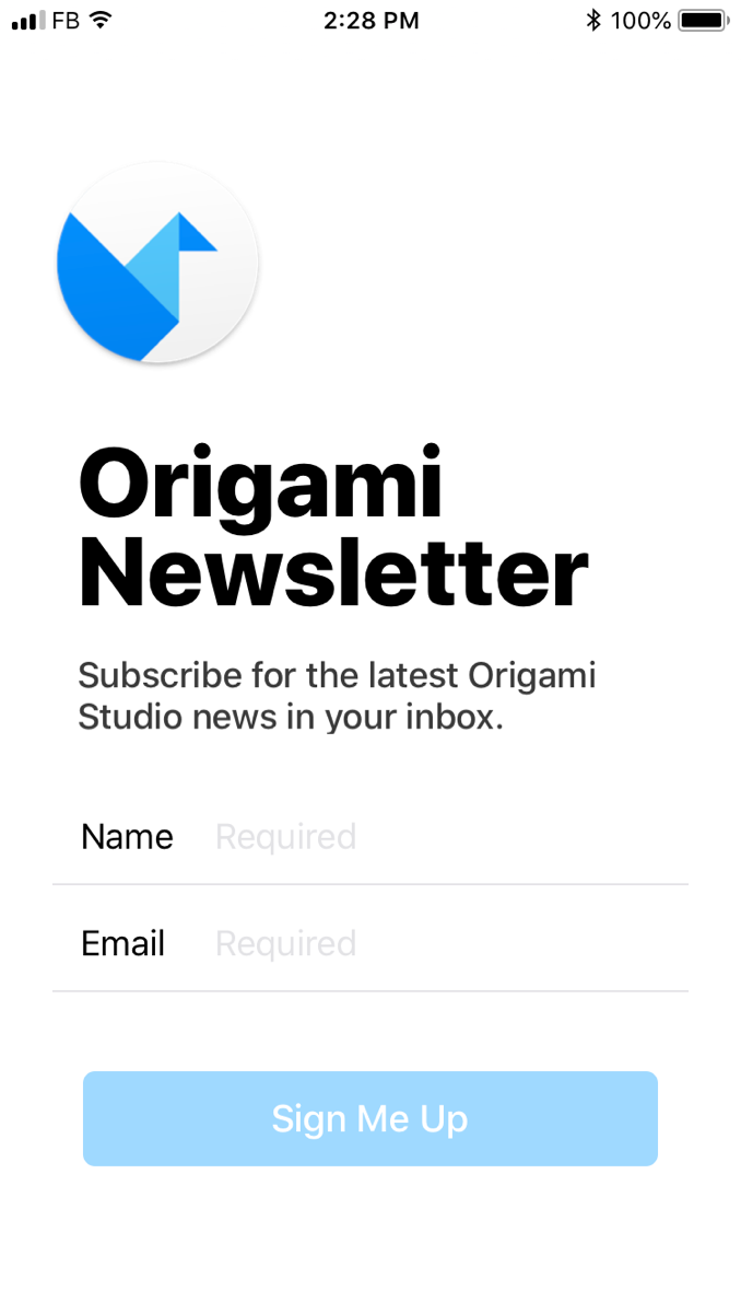 Facebook Origmi Studio Examples